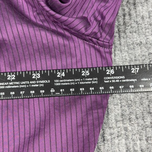 VTG APT 9 Luxury Shirt Mens XL Purple Black Striped Modern Fit Button Down NWT - Picture 14 of 16